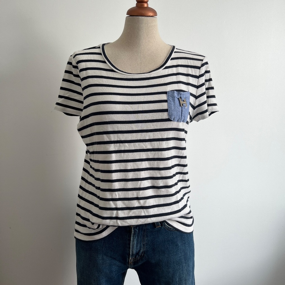 Tommy Hilfiger - White & Blue Stripped T-Shirt
